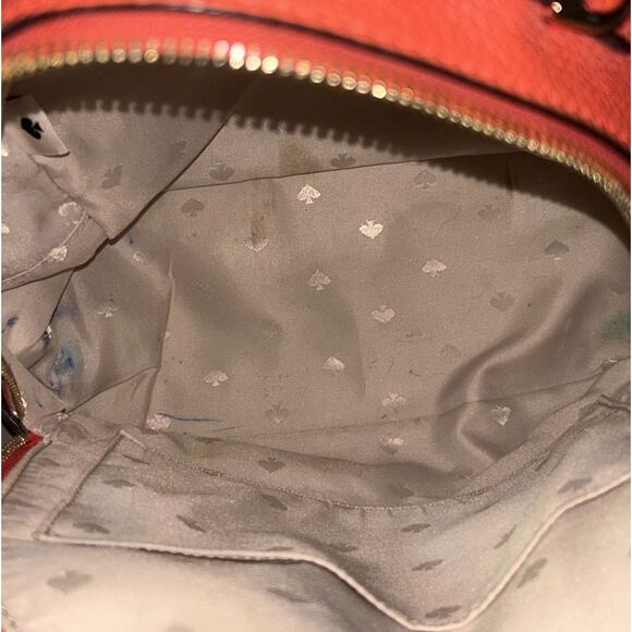 Kate Spade Jackson Pebbled Leather Stoplight Red Medium Backpack - Picture 10 of 11